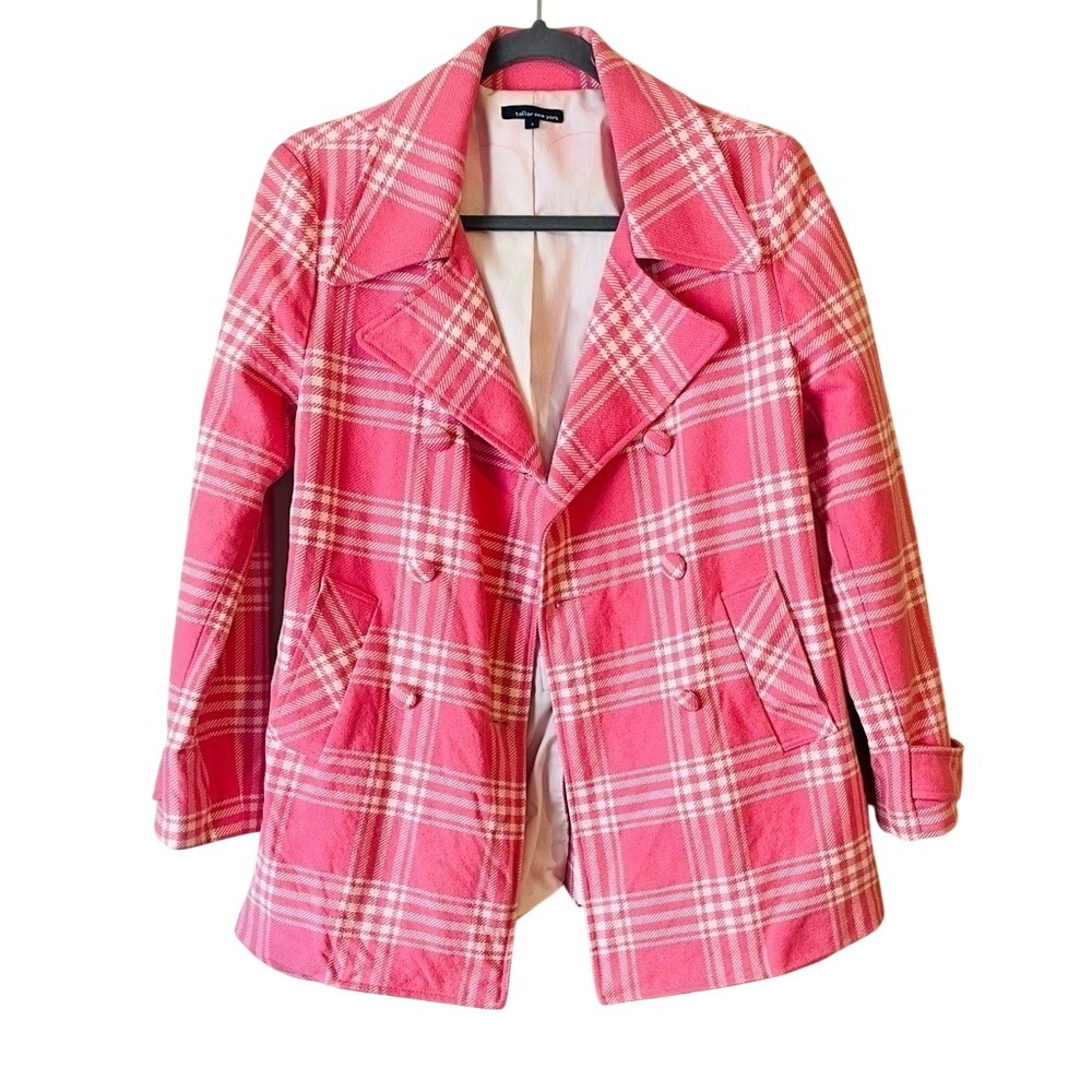 Tailor New York Pink Plaid BlazerJacket Barbie Core Clueless‎
